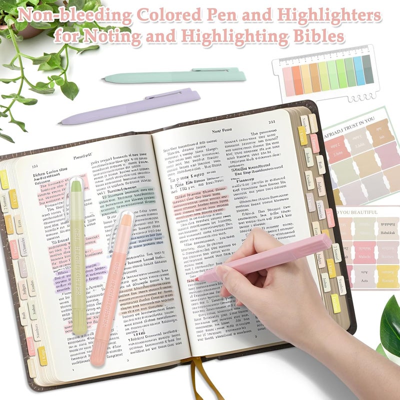 LifeisLuck Bible Journaling Kit, Bible Study Supplies Journaling Kit with Highlighters Marker Pens No Bleed Strip Index Tabs Bible Accessories Set for Women Students Beginner, Christian Gifts - Image 4